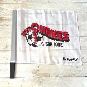 San Jose Earthquakes MLS Soccer Flag White Red Black 24x20in Banner NEW